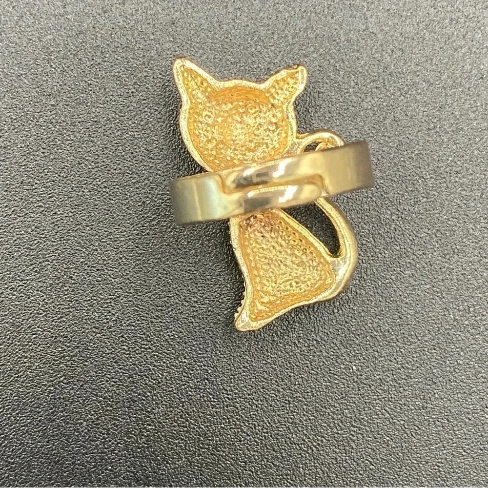 Rhinestone Bling Cat Ring - Adjustable